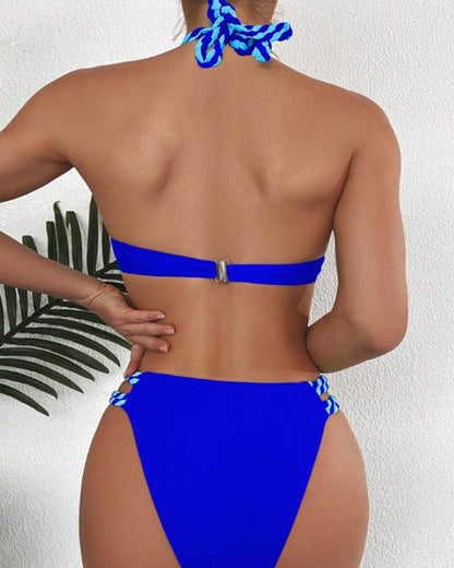 Colorblock-Neckholder-Bikini-Zestaw