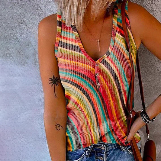 Corinne | Pasiasty dzianinowy top