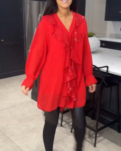 Bluzka z falbanami w eleganckim stylu