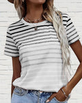 Kylie | Pasiasty T-shirt z Okrągłym Dekoltem