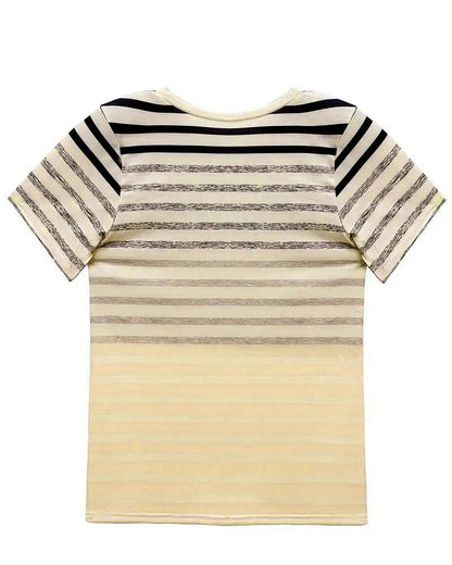 Kylie | Pasiasty T-shirt z Okrągłym Dekoltem