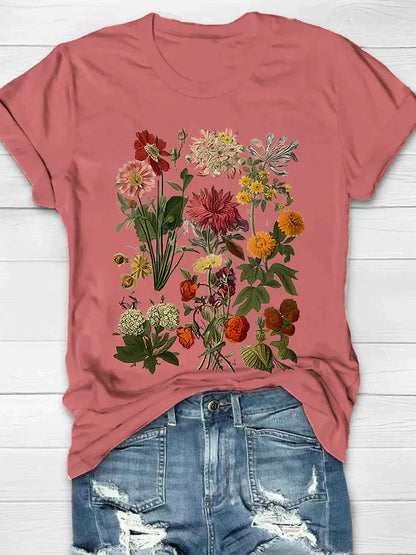 Roos | Vintage t-shirt z kwiatowym nadrukiem