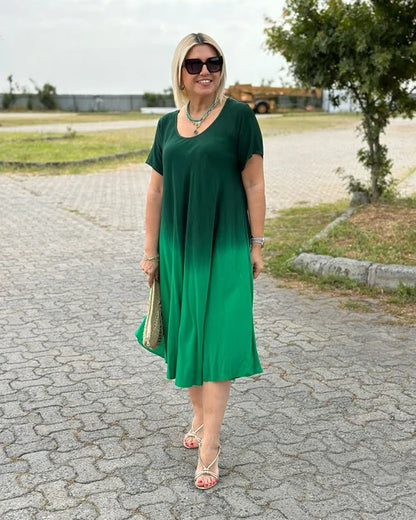 Mila | Elegancka Sukienka Bawełniana z Okrągłym Dekoltem