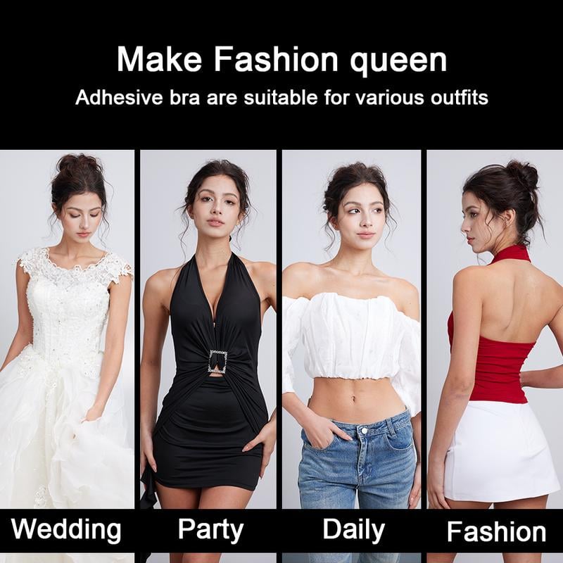 SecretLift - Silikonowy biustonosz push-up z klejem do strojów bez ramiączek i z odkrytymi plecami