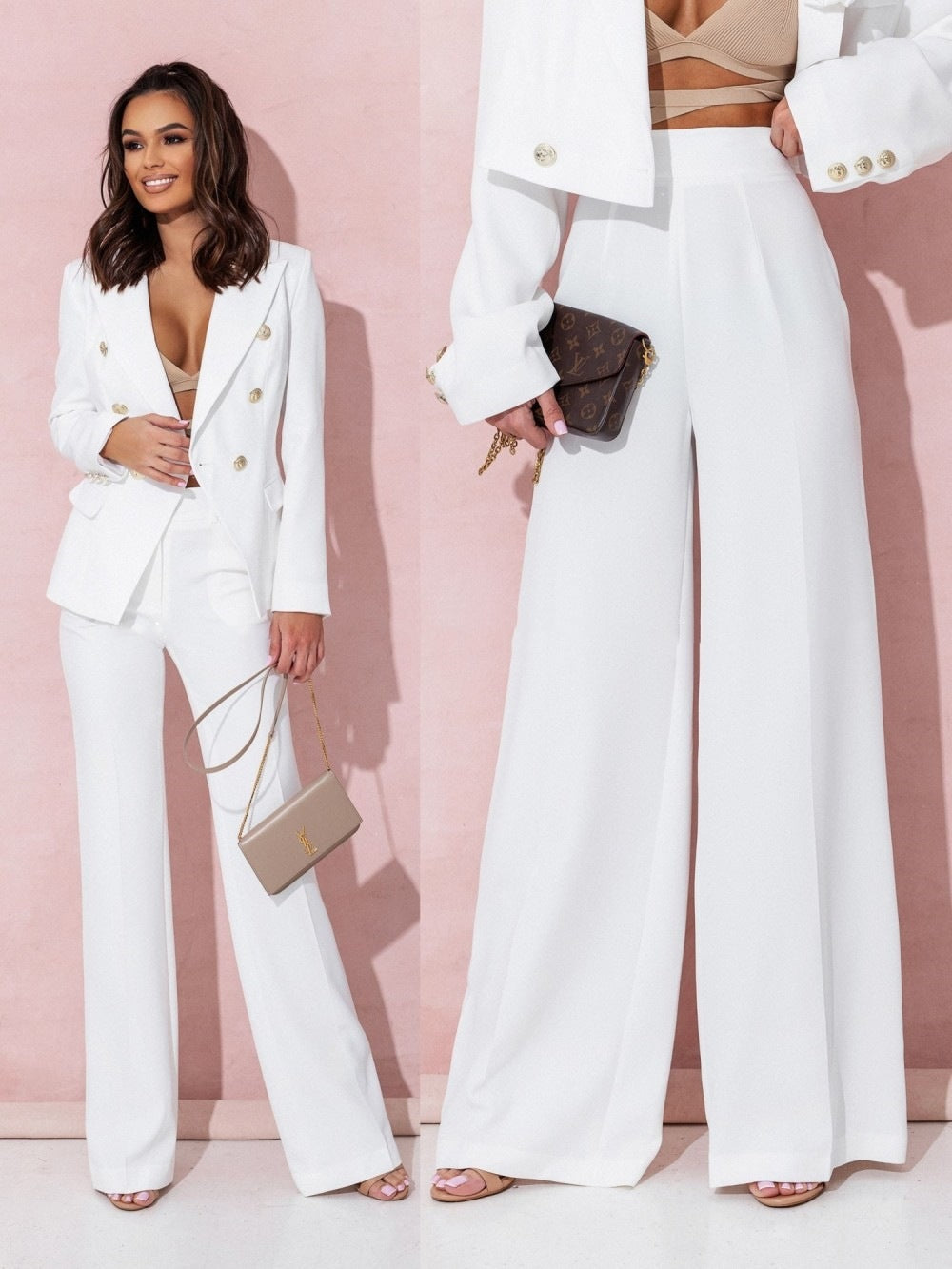 Elisea - Elegancki zestaw blazer i spodnie