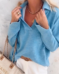 Casual sweter z kołnierzem