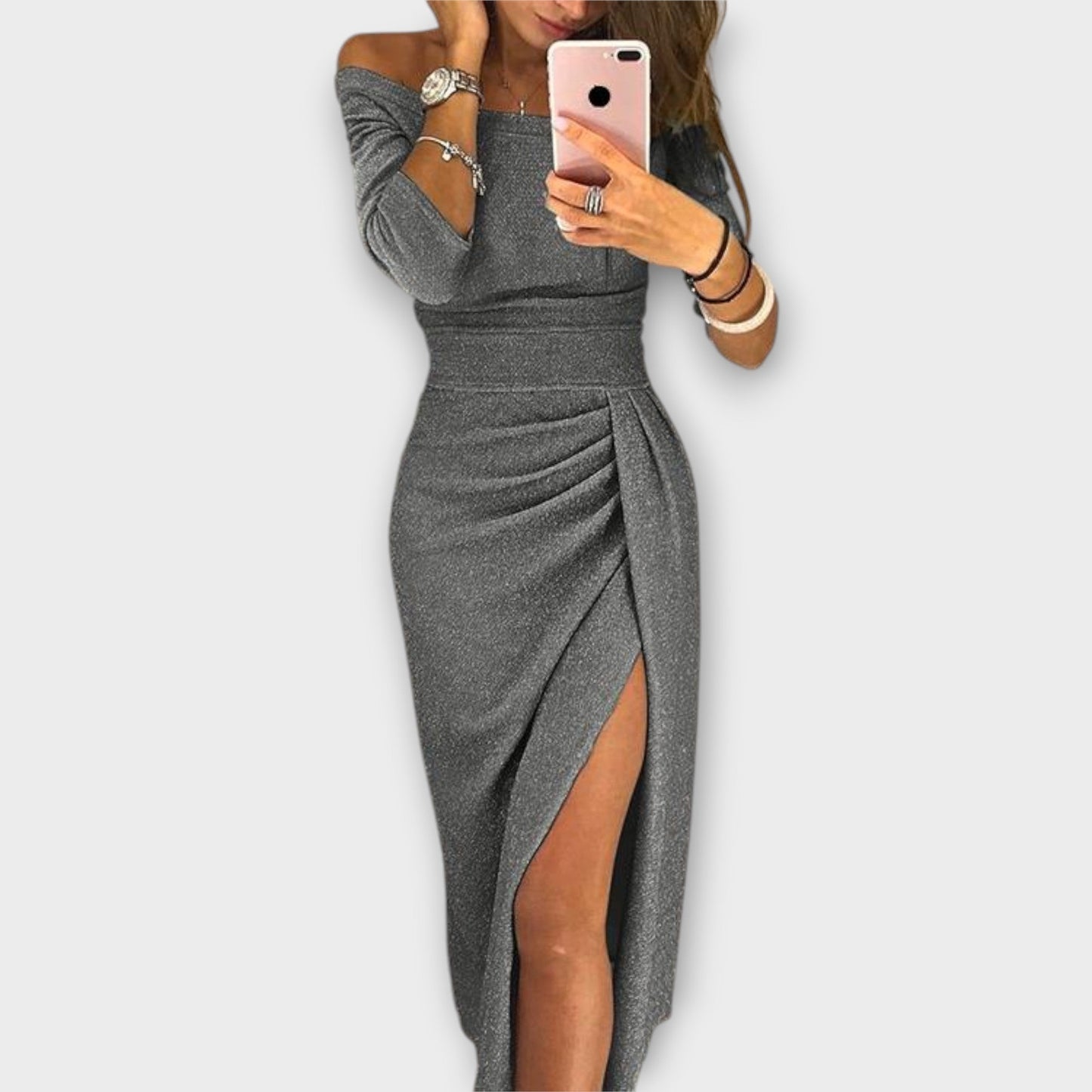 Lena - Elegancka Sukienka Off-Shoulder