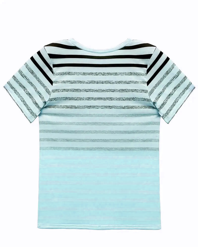 Kylie | Pasiasty T-shirt z Okrągłym Dekoltem