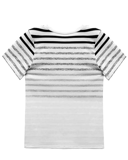 Kylie | Pasiasty T-shirt z Okrągłym Dekoltem