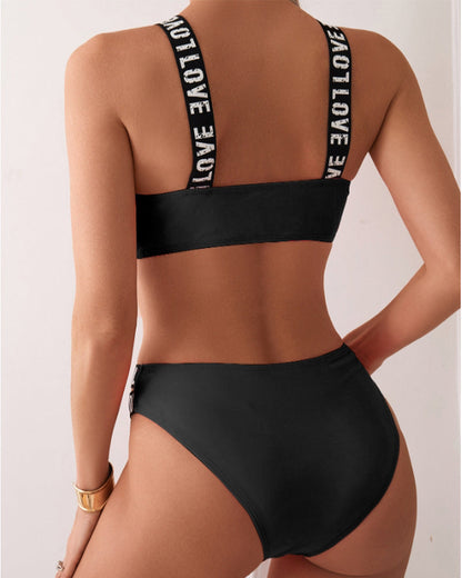 Biustonosz Bikini z ramiączkami na literę, dwuczęściowy