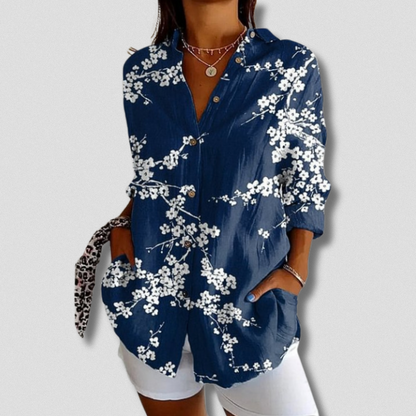 Chemise à Boutons Florale à Manches Longues Tatiana