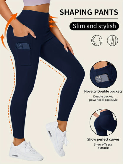 Sophie | Jednolite kolorowe legginsy do jogi z kieszenią i wysokim stretch