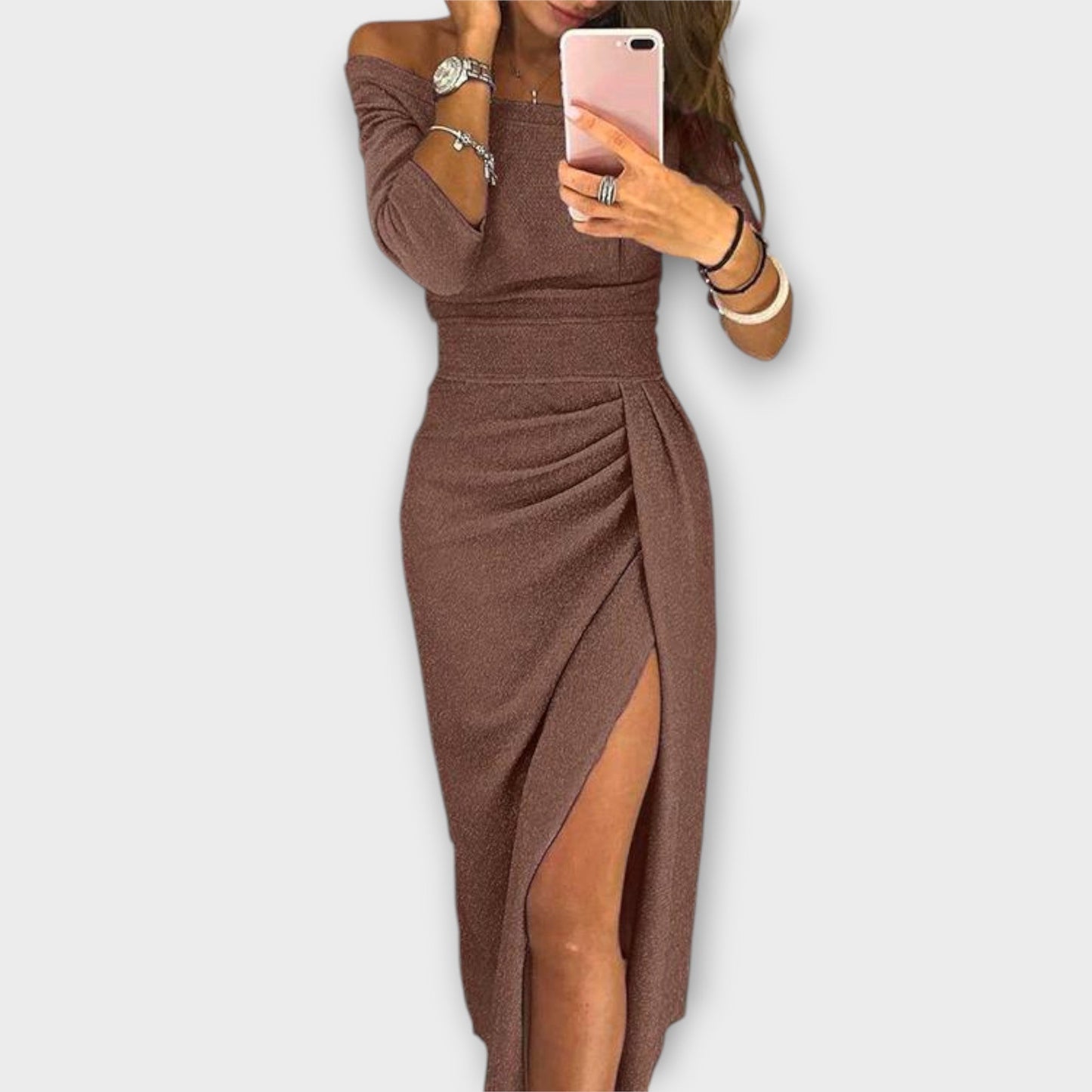 Lena - Elegancka Sukienka Off-Shoulder