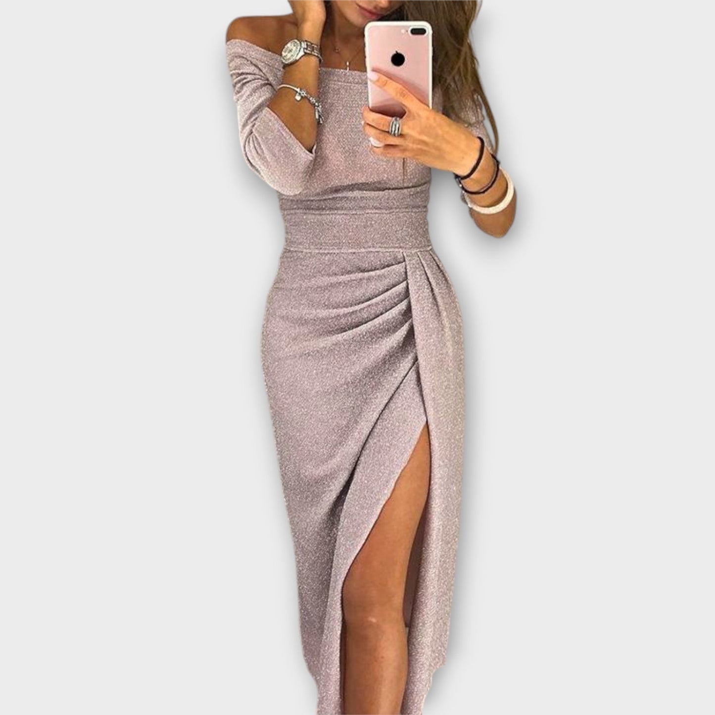 Lena - Elegancka Sukienka Off-Shoulder