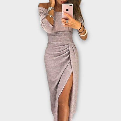 Lena - Elegancka Sukienka Off-Shoulder
