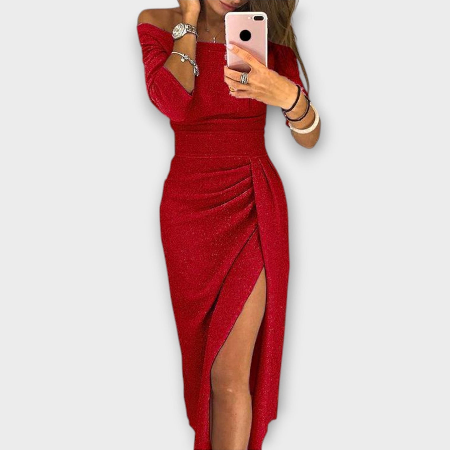 Lena - Elegancka Sukienka Off-Shoulder
