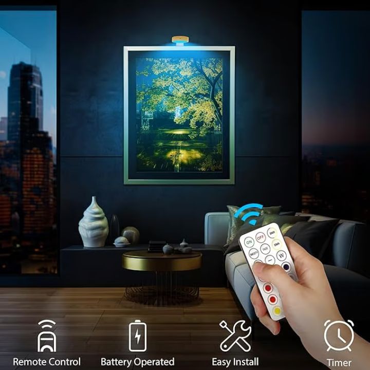 1+1 Gratis | Magnetyczne LED Oświetlenie Obrazów – Przyciemniane i Ładowalne