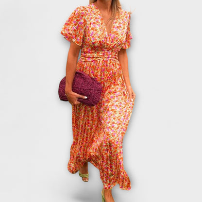 Sandra - Elegancka Sukienka Maxi z V-dekoltem