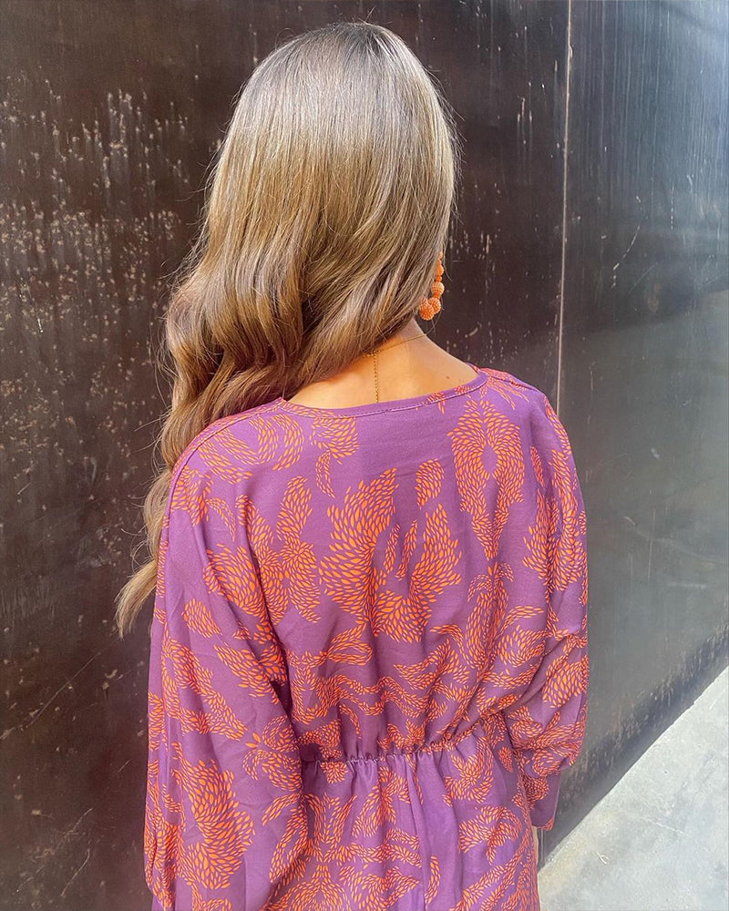 Alisa | Elegancka Sukienka z Printem – Styl Vintage