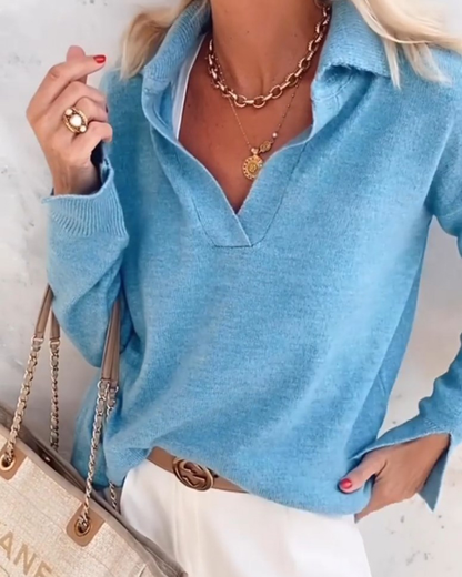 Casual sweter z kołnierzem