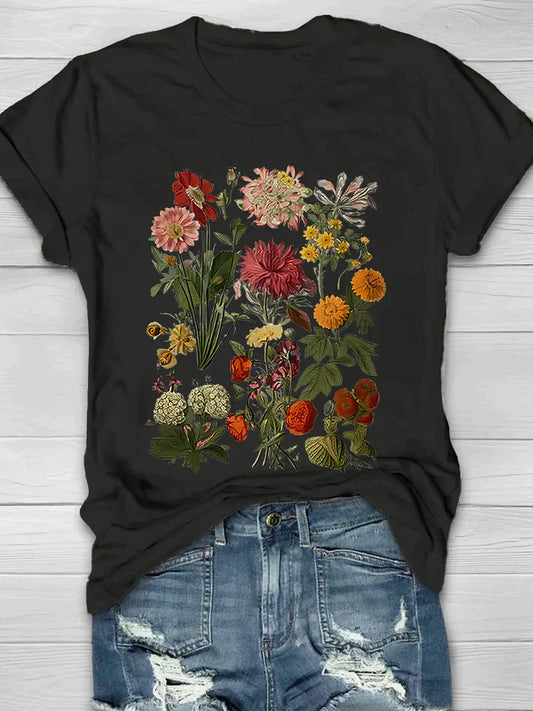 Roos | Vintage t-shirt z kwiatowym nadrukiem