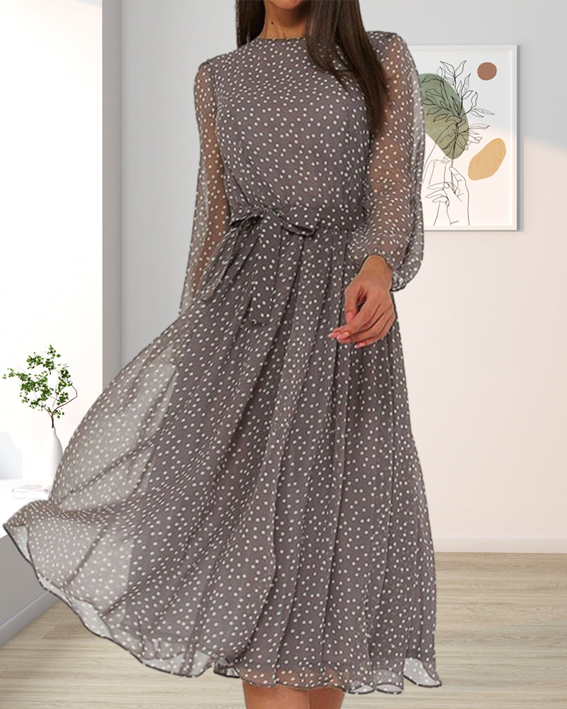 Isabelle | Elegancka luźna sukienka w kropki