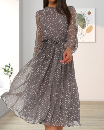 Isabelle | Elegancka luźna sukienka w kropki