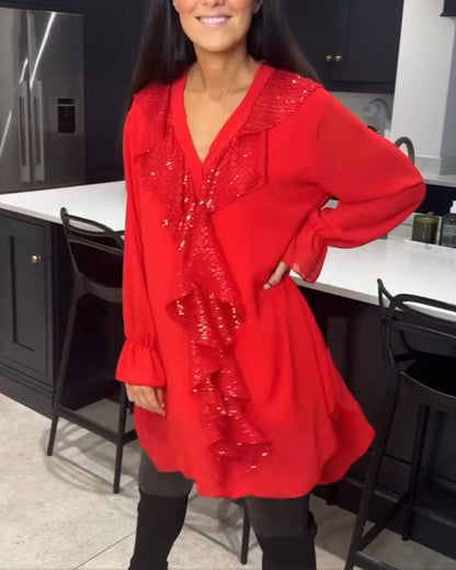 Bluzka z falbanami w eleganckim stylu