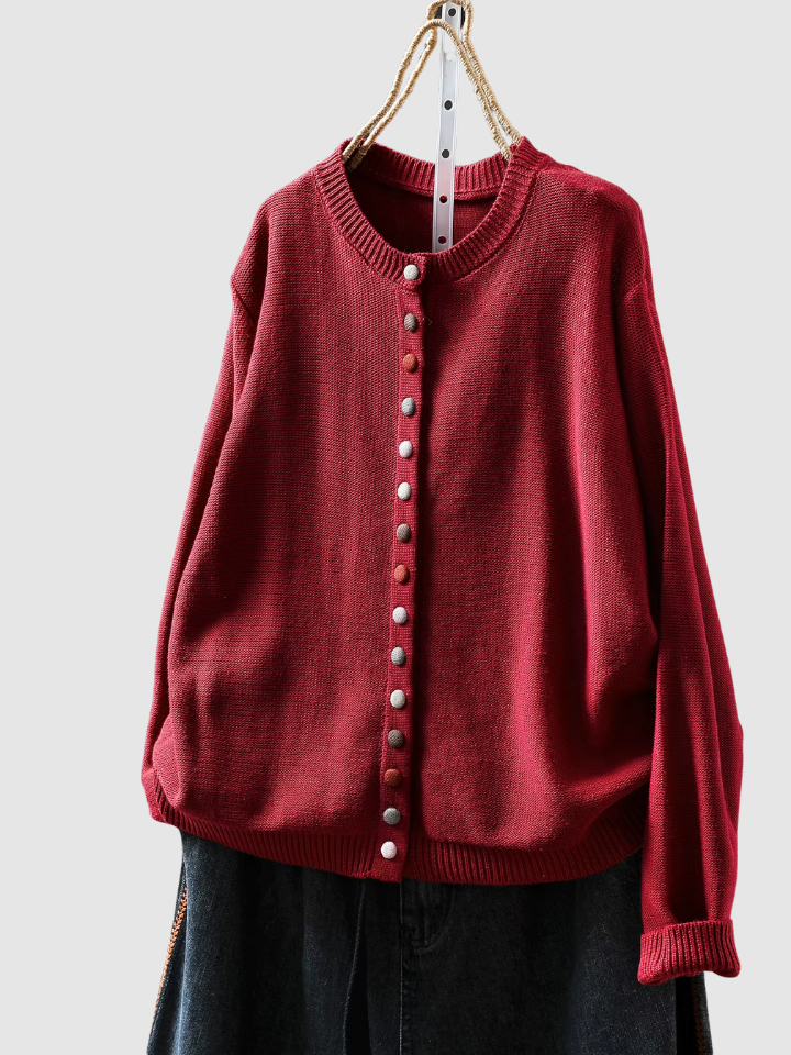 Clarisse | Sweter z kolorowymi guzikami