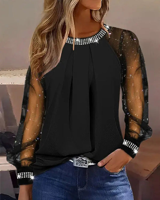 Ilse | Stylowa top z siateczki z cekinami