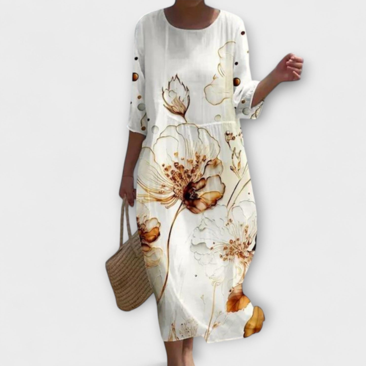 Miranda - Stylowa Sukienka Maxi w Kwiaty