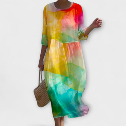 Miranda - Stylowa Sukienka Maxi w Kwiaty