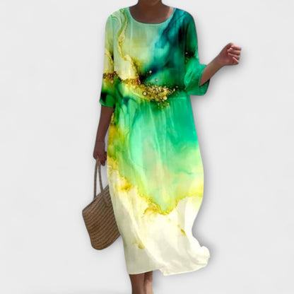 Miranda - Stylowa Sukienka Maxi w Kwiaty