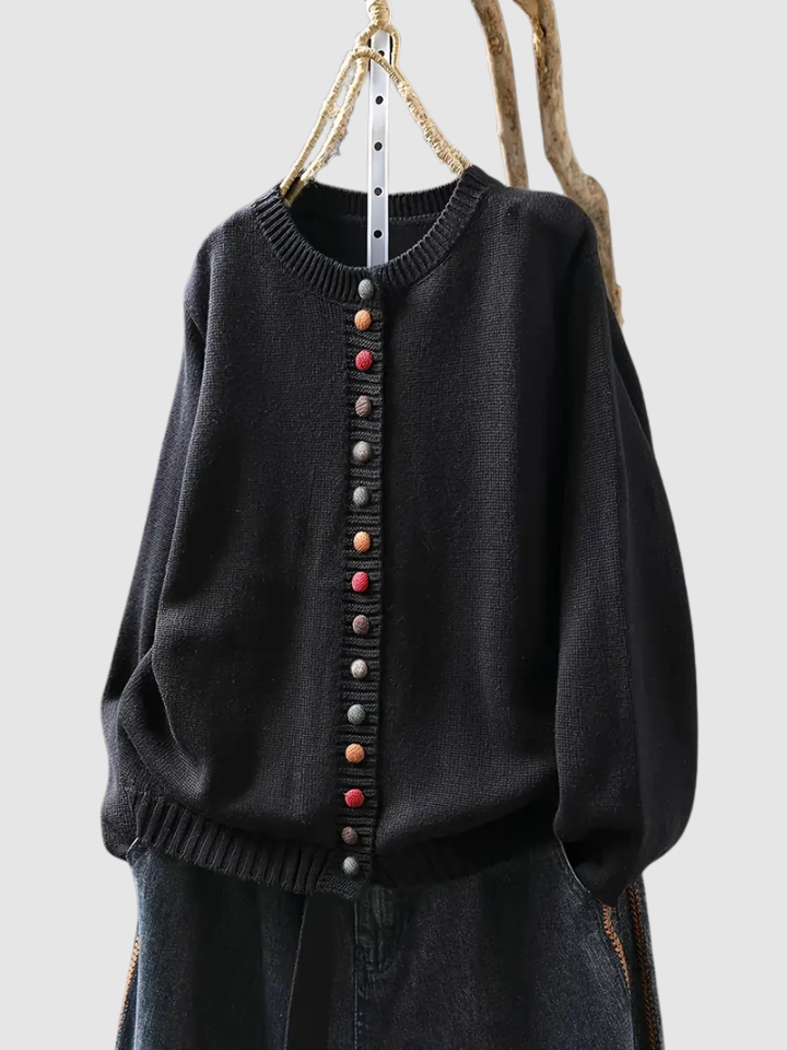 Clarisse | Sweter z kolorowymi guzikami