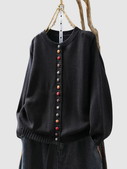 Clarisse | Sweter z kolorowymi guzikami