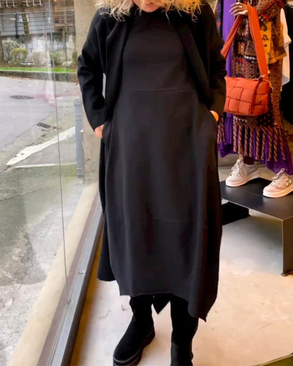 Elegancka sukienka w jednolitym kolorze