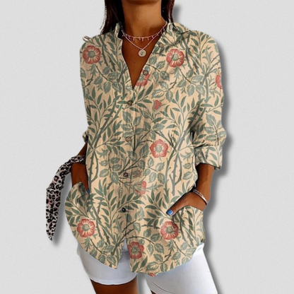 Chemise à Boutons Florale à Manches Longues Tatiana