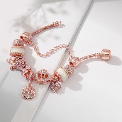 Bransoletka Rose Dreamcatcher z zawieszkami ze srebra próby 925