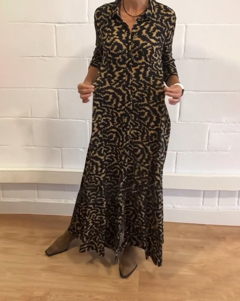 Elegancka maxi sukienka z długimi rękawami