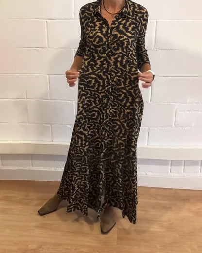 Elegancka maxi sukienka z długimi rękawami