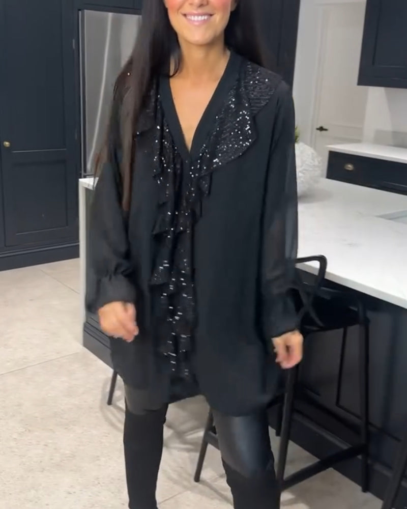 Bluzka z falbanami w eleganckim stylu