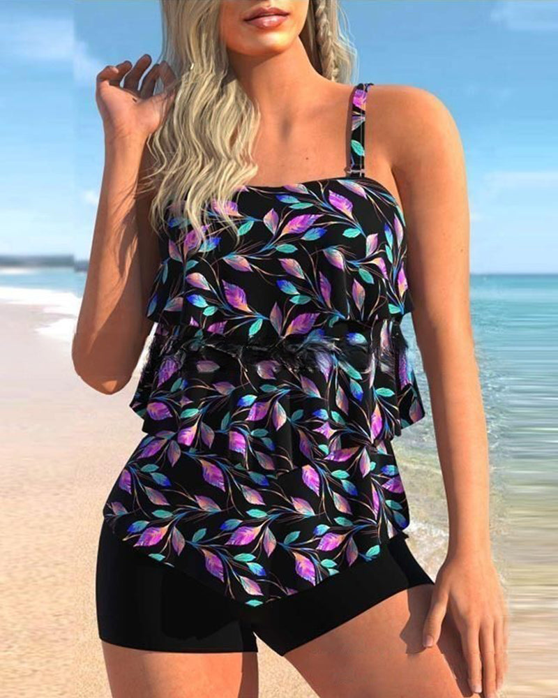 Dwuczęściowy tankini z nadrukiem