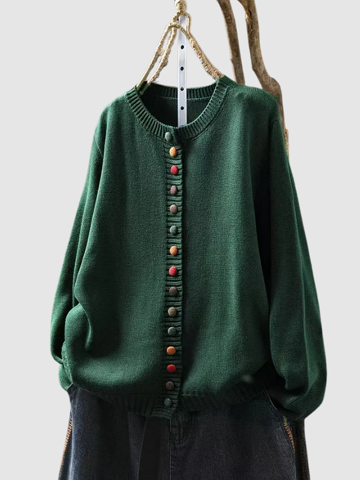 Clarisse | Sweter z kolorowymi guzikami