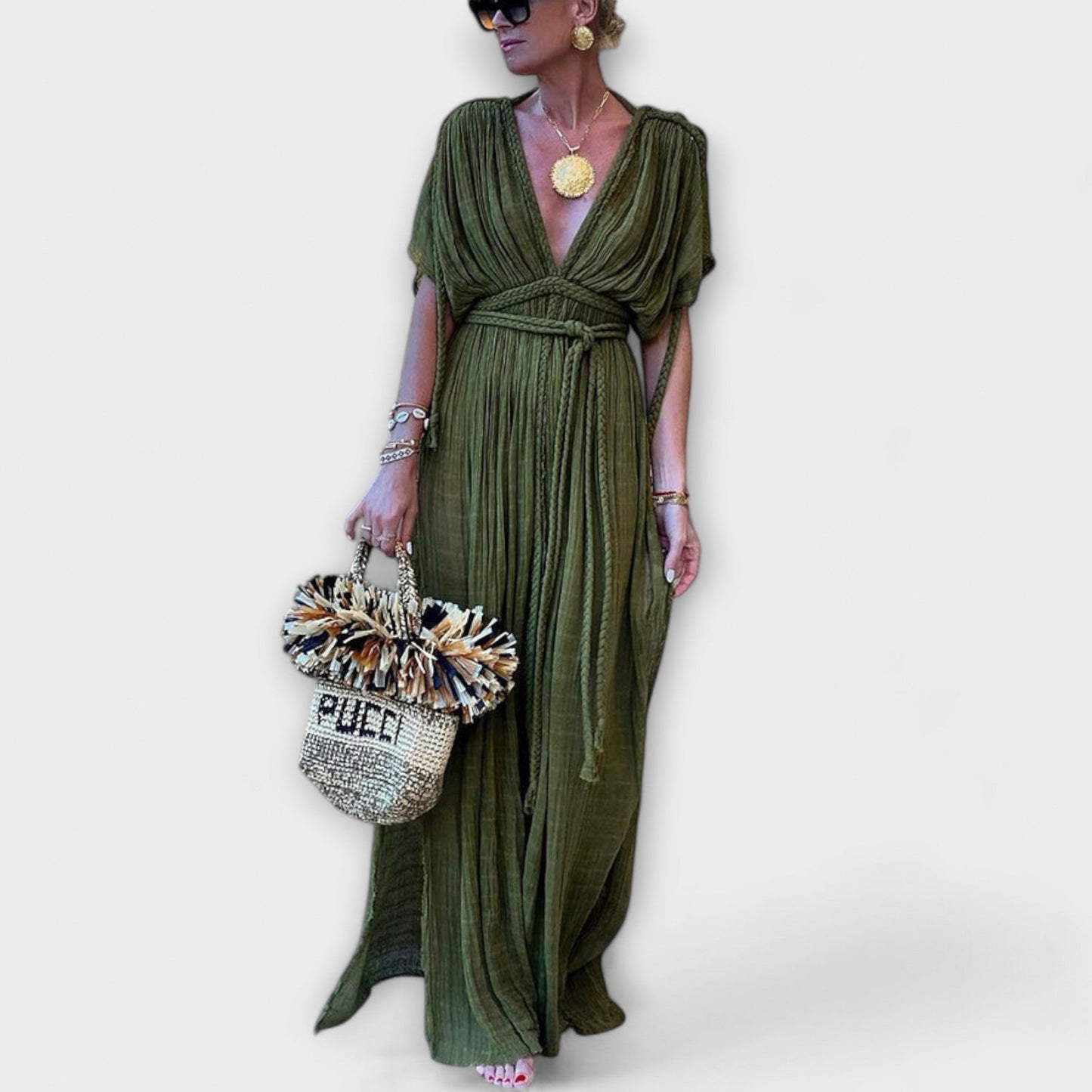 Sukienka Kimono-Maxikleed w Stylu Greckim