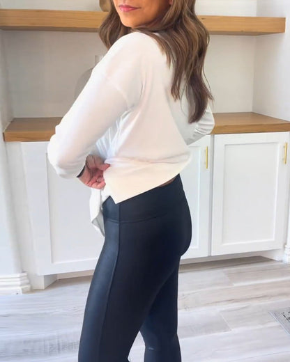 Jednolity sweatshirt z długim rękawem