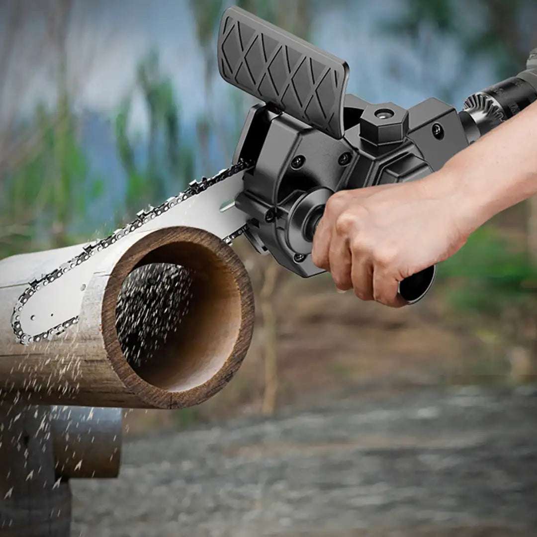 ChainMaster Pro - Przekształć swoją wiertarkę w potężną piłę łańcuchową