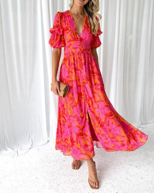 Sukienka Maxi Camille z Eleganckimi Bufkami