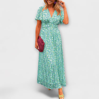 Sandra - Elegancka Sukienka Maxi z V-dekoltem