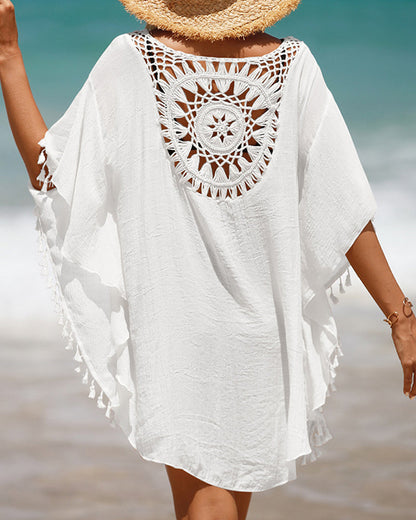 Narzuta plażowa z frędzlami