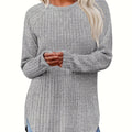 Sophie | Gładki kolor, prążkowany T-shirt z długim rękawem
